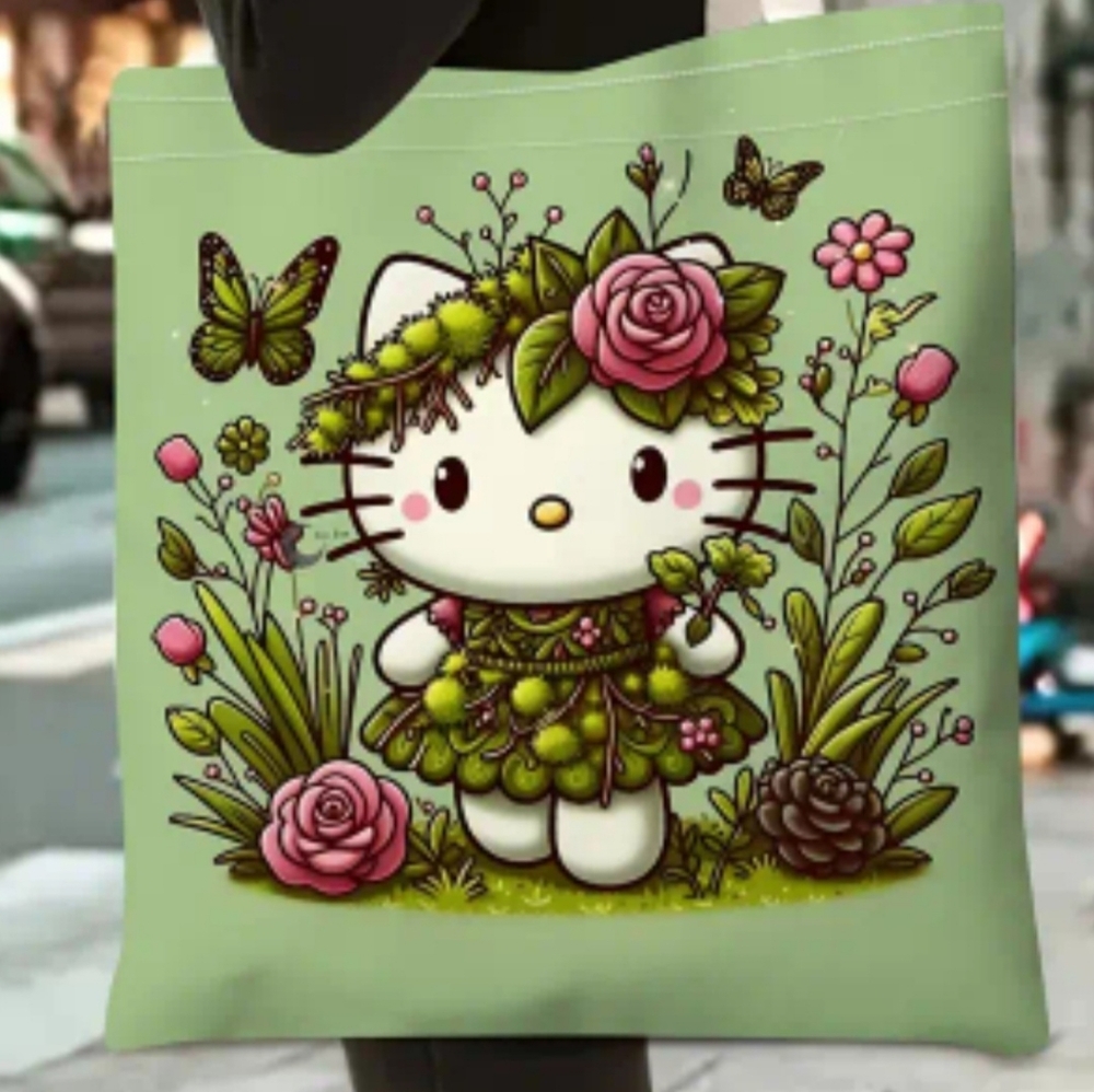 Hello Kitty Green Floral Tote - Picture 2 of 3